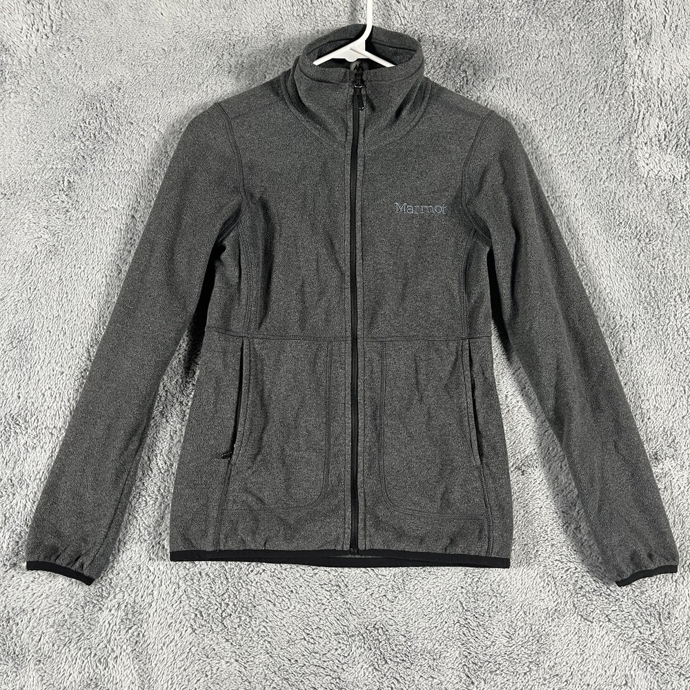 Marmot Drop Line Fleece Jacket Womens XS Gray Heather Hiking Outdoor Full Zip